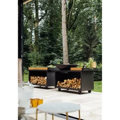 Ofyr Island+ PRO Black 100 Buitenkeuken, teakhout