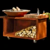 Ofyr Island+ PRO Corten 100 Buitenkeuken, teakhout