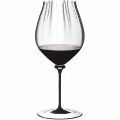 Riedel Fatto A Mano Performance Pinot Noir Mondgeblazen Wijnglas, zwarte steel