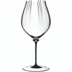 Riedel Fatto A Mano Performance Pinot Noir Mondgeblazen Wijnglas, zwarte steel