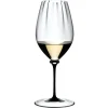 Riedel Fatto A Mano Performance Riesling Mondgeblazen Wijnglas, zwarte steel