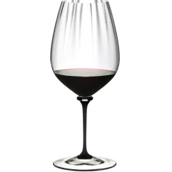 Riedel Fatto A Mano Performance Cabernet Mondgeblazen Wijnglas, zwarte steel