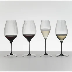 Riedel Fatto A Mano Performance Cabernet Mondgeblazen Wijnglas, zwarte steel