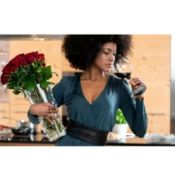 Riedel Fatto A Mano Performance Cabernet Mondgeblazen Wijnglas, zwarte steel