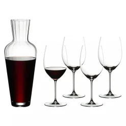Riedel Veritas Cabernet/Merlot Wijnglazenset met Mosel Decanteerkaraf, 5-delig