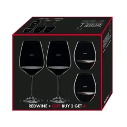Riedel Wijnglazenset met Cabernet Merlot Wijnglas en Big O Syrah Tumblers, 4-delig
