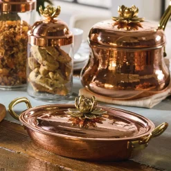 Ruffoni Historia Lotus Set met Braadpan, Ketel en Voorraadpotten K09622, 5-delig koper