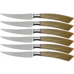 Saladini Steakmessenset 6-delig, 23cm ossenhoorn