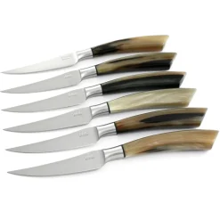 Saladini Steakmessenset 6-delig, 23cm ossenhoorn