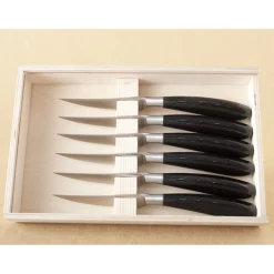 Saladini Steakmessenset 6-delig, 23cm ossenhoorn