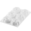 Silikomart Truffle Crown 90 Siliconen Patisserievorm met Uitsteekvorm, 6-vaks