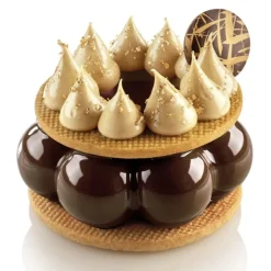 Silikomart Truffle Crown 90 Siliconen Patisserievorm met Uitsteekvorm, 6-vaks