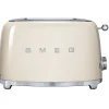 Smeg Broodrooster 2x2 TSF01CREU, crème