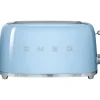Smeg Broodrooster 2x4 TSF02PBEU, pastelblauw