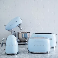 Smeg Broodrooster 2x4 TSF02PBEU, pastelblauw