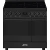 Smeg Classici Sinfonia Inductiefornuis C92IPN2, 90cm mat zwart