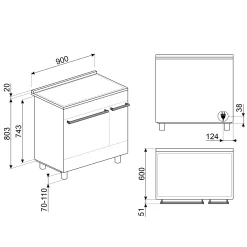 Smeg Classici Sinfonia Inductiefornuis C92IPN2, 90cm mat zwart