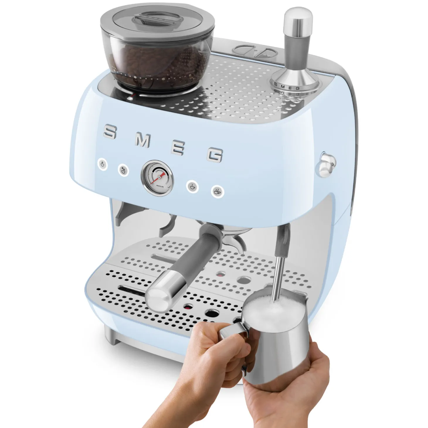 SMEG Espresso Koffiemachine EGF03PBEU, pastelblauw