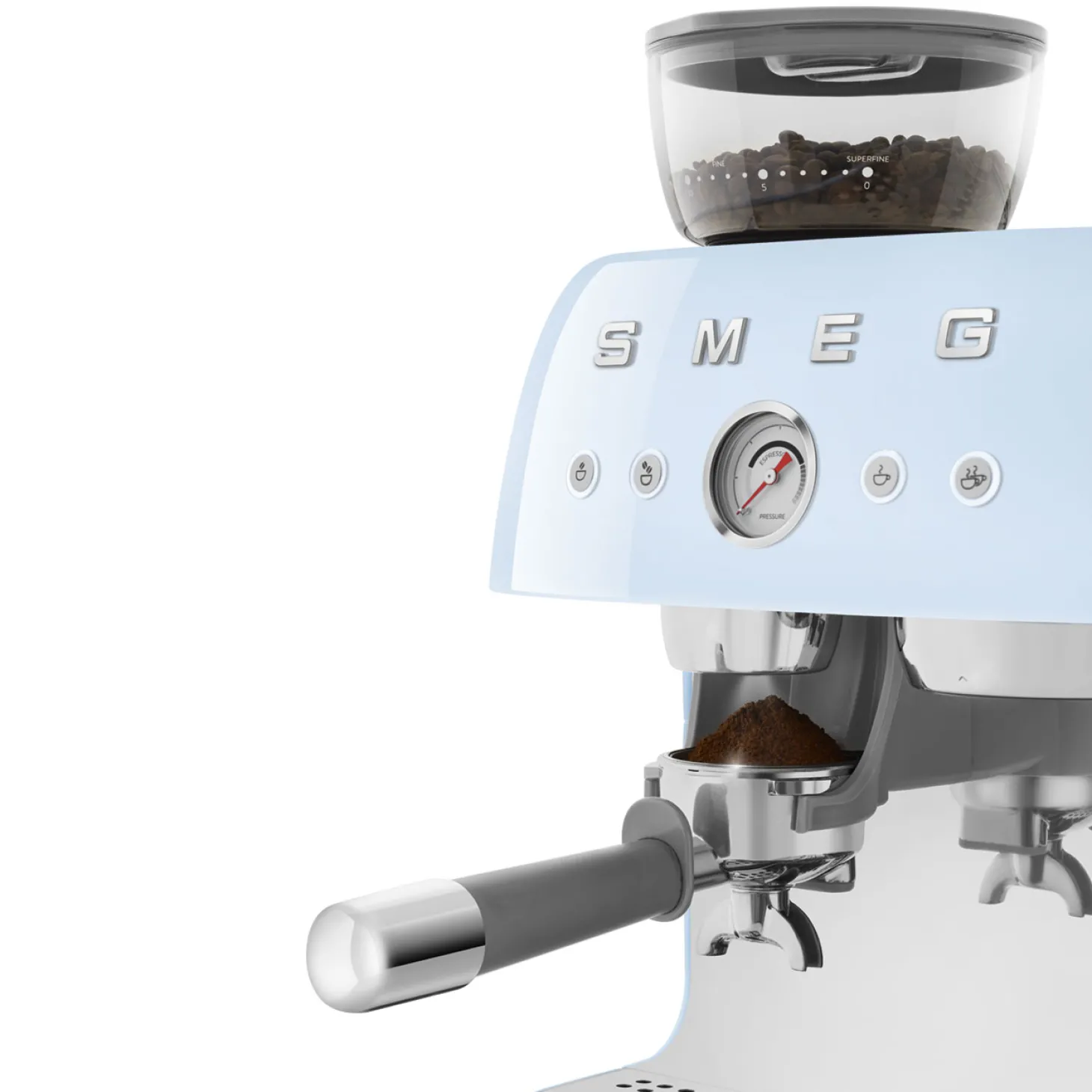 SMEG Espresso Koffiemachine EGF03PBEU, pastelblauw