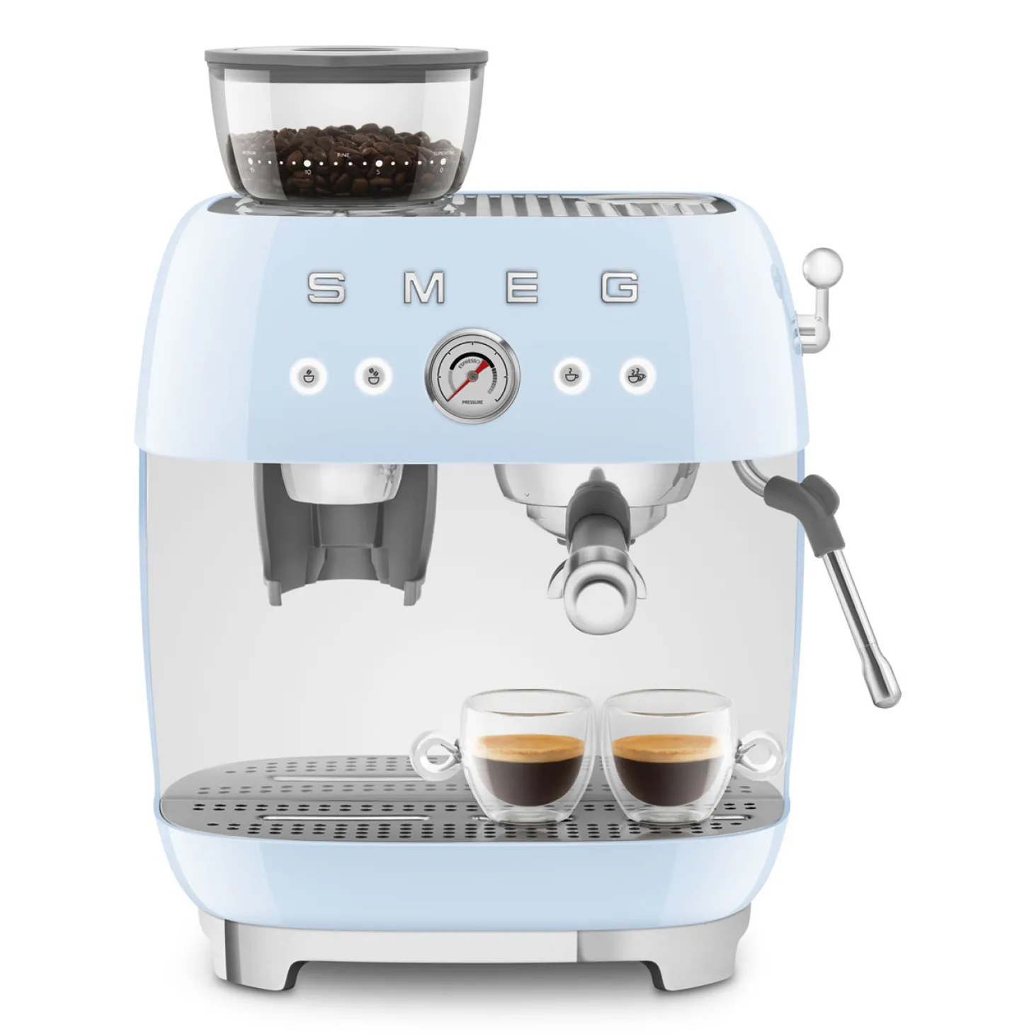SMEG Espresso Koffiemachine EGF03PBEU, pastelblauw