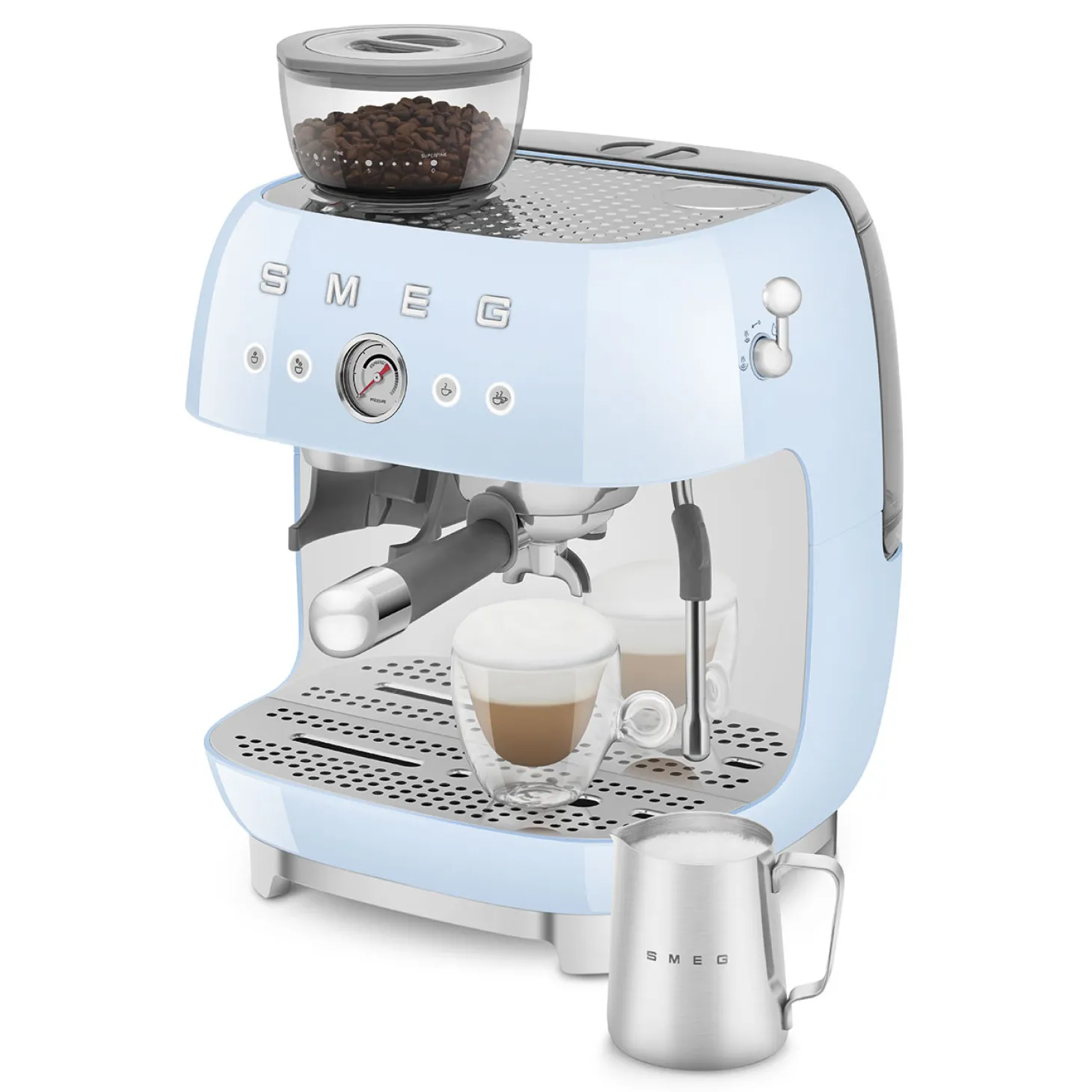 SMEG Espresso Koffiemachine EGF03PBEU, pastelblauw