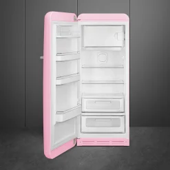 Smeg Jaren 50 Koelkast met Vriesvak FAB28LPK6, roze linksdraaiend