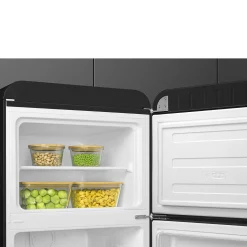 Smeg Jaren 50 Koel-Vriescombinatie Koelkast FAB30RBL5, zwart rechtsdraaiend