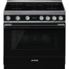 Smeg Portofino Inductiefornuis CPF9IPBL, 90cm zwart