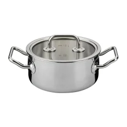 Spring Brigade Kookpan Laag met Glasdeksel, 16cm