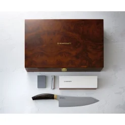 Suncraft Elegancia Giftset met Koksmes en Wetsteen 1000/3000, 4-delig