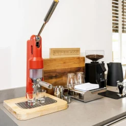 Superkop Handbediende Niet-Elektrische Espressomachine, rood