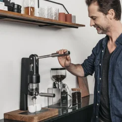 Superkop Handbediende Niet-Elektrische Espressomachine, wit