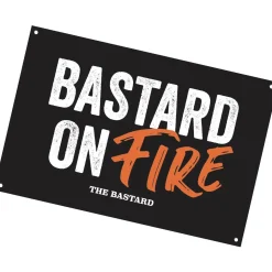 The Bastard Man Cave Plate 'Bastard on Fire', 30x20cm