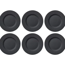 Villeroy & Boch Manufacture Rock Ontbijtbord, 22cm zwart 6 stuks