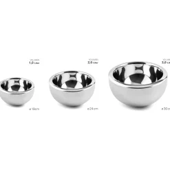 Weis Dubbelwandige Kom met Brede Rand, 19cm RVS