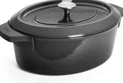 Woll Iron Braadpan Ovaal, 34x26cm carbon grey