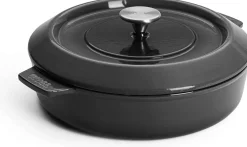 Woll Iron Casserole Rond, 28cm carbon grey